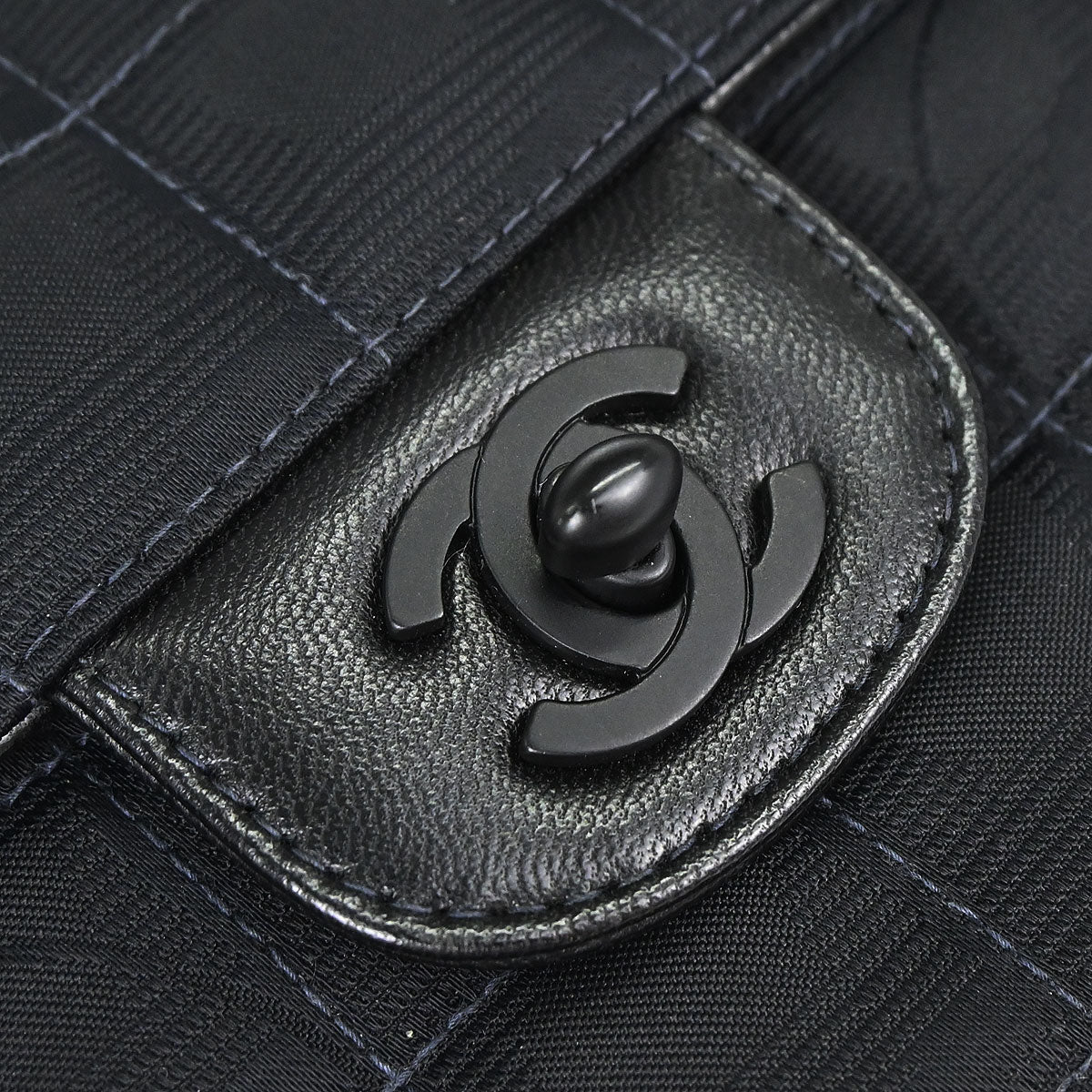 Chanel 2002-2003 Black Jacquard Nylon Travel Line East West Shoulder Bag