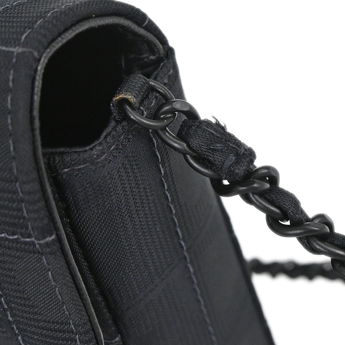 Chanel 2002-2003 Black Jacquard Nylon Travel Line East West Shoulder Bag