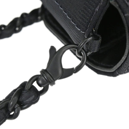 Chanel 2002-2003 Black Jacquard Nylon Travel Line East West Shoulder Bag