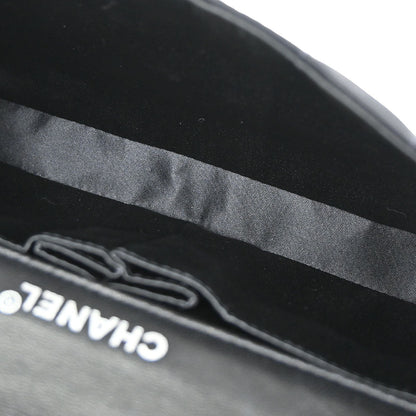 Chanel 2002-2003 Black Jacquard Nylon Travel Line East West Shoulder Bag