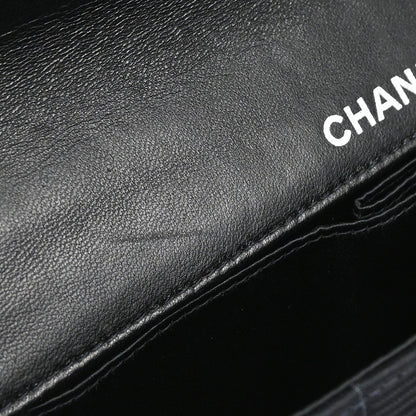 Chanel 2002-2003 Black Jacquard Nylon Travel Line East West Shoulder Bag