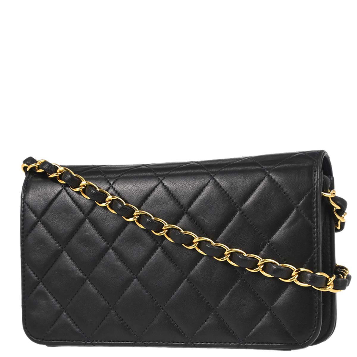 Chanel Black Lambskin Turnlock Mini Full Flap Shoulder Bag
