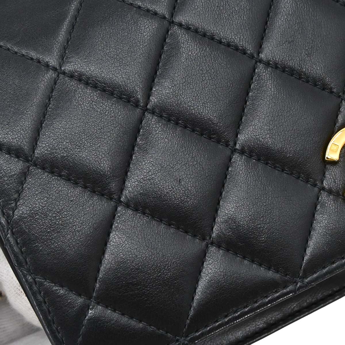 Chanel Black Lambskin Turnlock Mini Full Flap Shoulder Bag