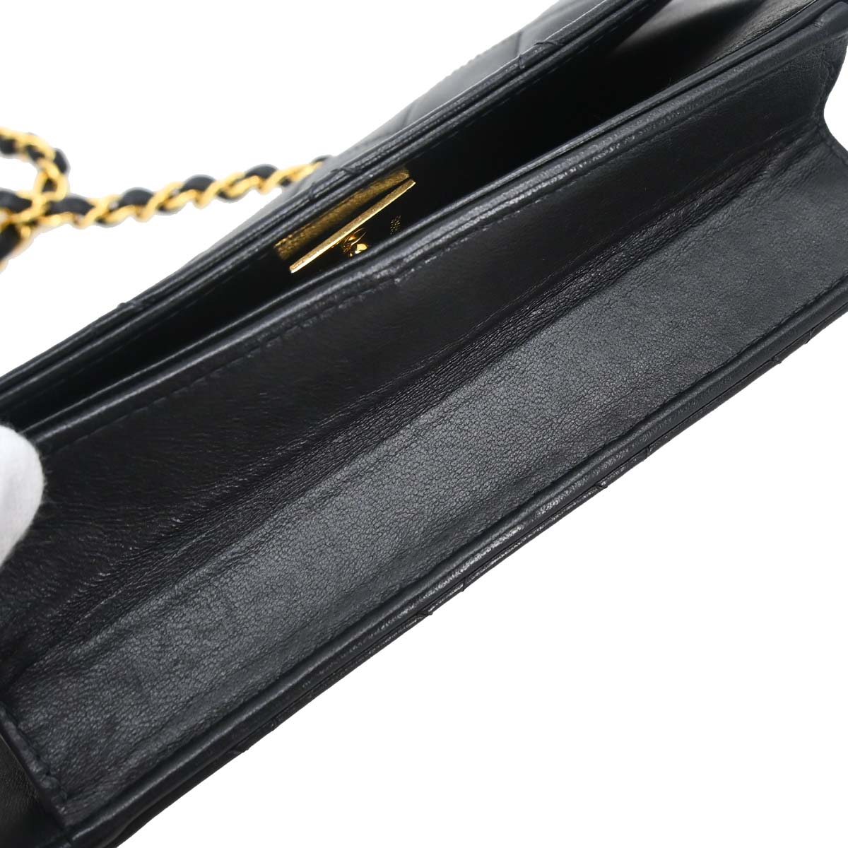 Chanel Black Lambskin Turnlock Mini Full Flap Shoulder Bag