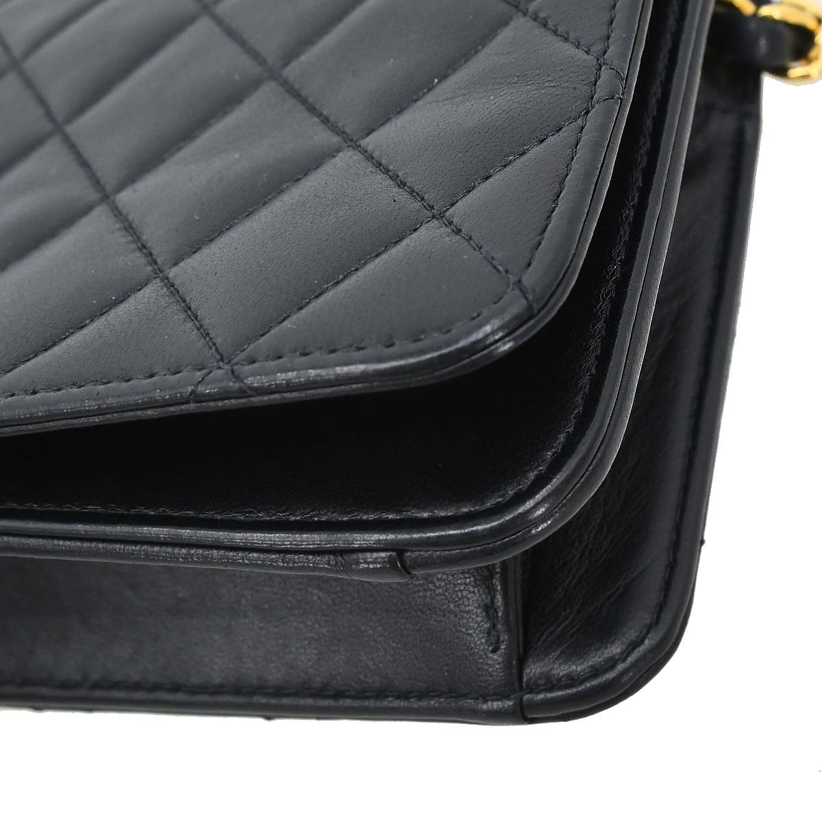 Chanel Black Lambskin Turnlock Mini Full Flap Shoulder Bag