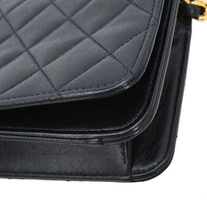 Chanel Black Lambskin Turnlock Mini Full Flap Shoulder Bag