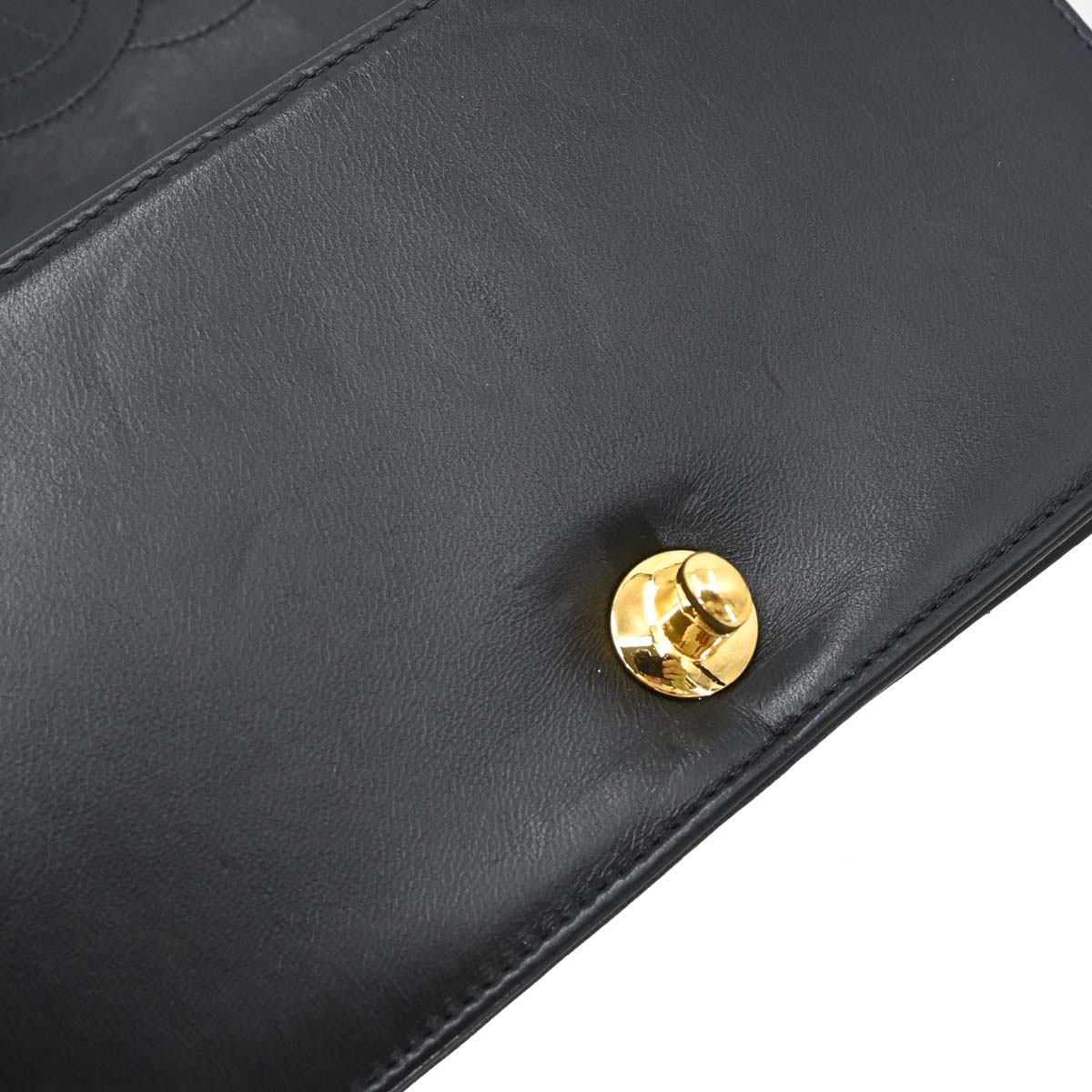 Chanel Black Lambskin Turnlock Mini Full Flap Shoulder Bag