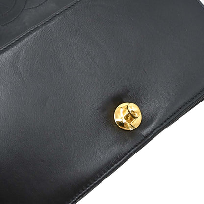 Chanel Black Lambskin Turnlock Mini Full Flap Shoulder Bag