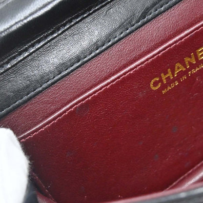 Chanel Black Lambskin Turnlock Mini Full Flap Shoulder Bag