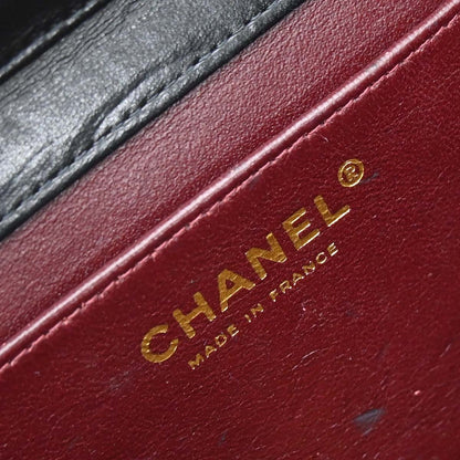 Chanel Black Lambskin Turnlock Mini Full Flap Shoulder Bag