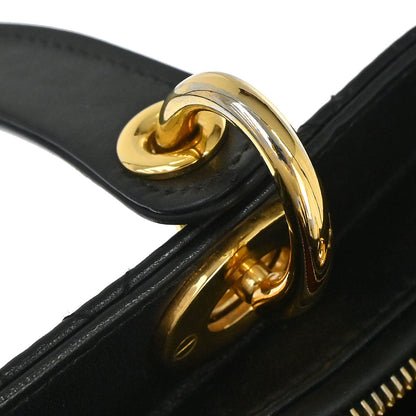 Christian Dior Black Lambskin Medium Lady Dior Cannage 2way Shoulder Handbag