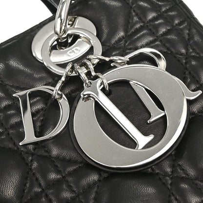 Christian Dior Black Lambskin Lady Dior Cannage 2way Shoulder Handbag