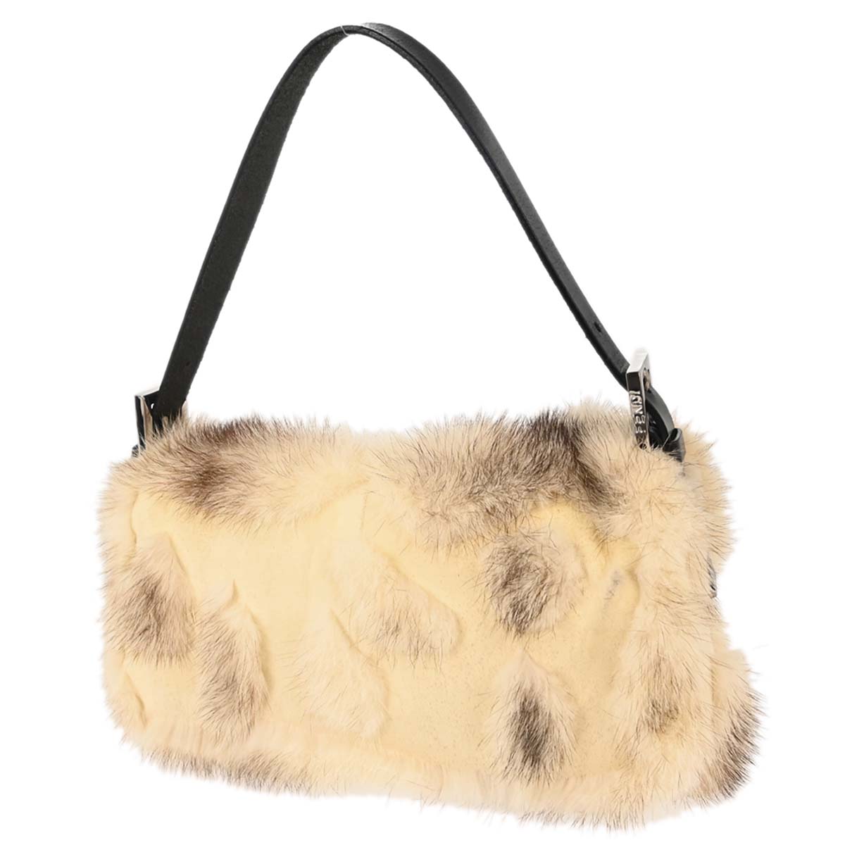Fendi Ivory Fur Baguette Handbag
