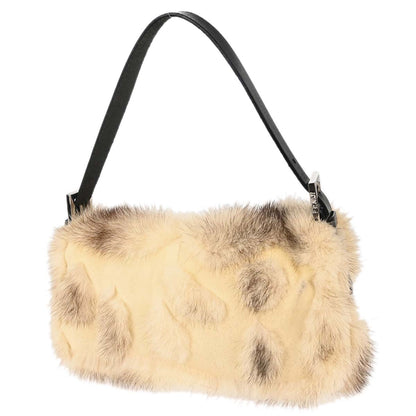 Fendi Ivory Fur Baguette Handbag