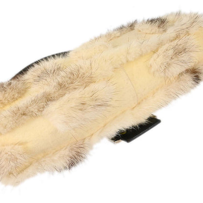Fendi Ivory Fur Baguette Handbag