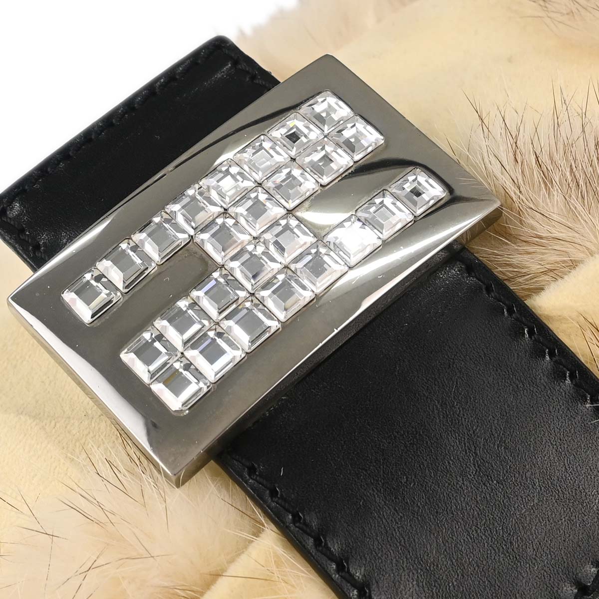 Fendi Ivory Fur Baguette Handbag