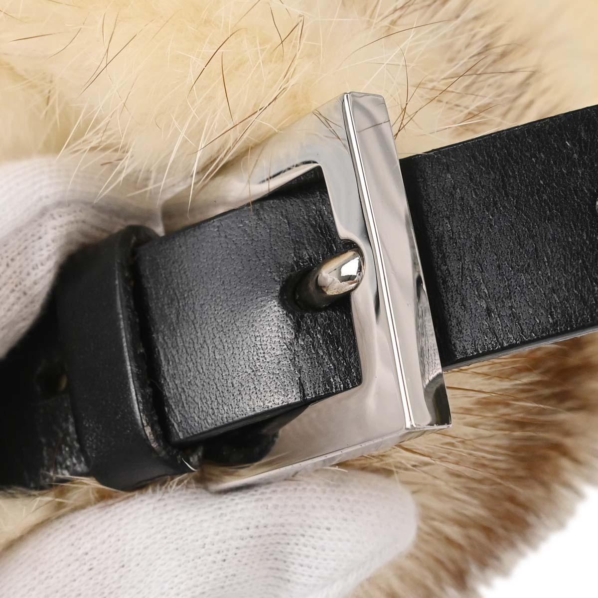 Fendi Ivory Fur Baguette Handbag