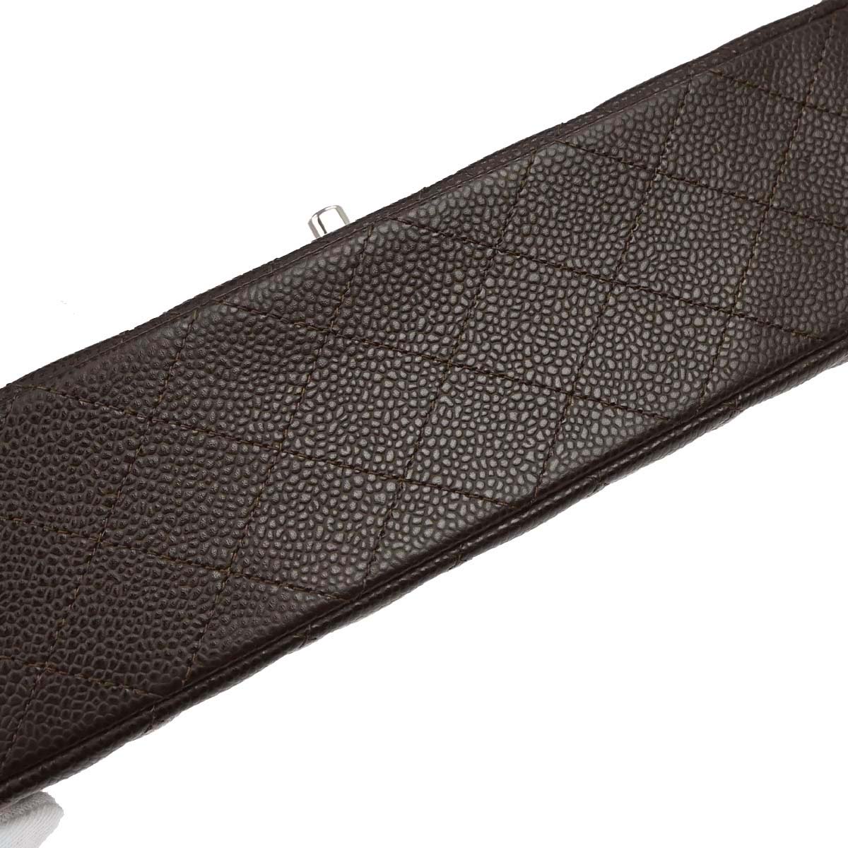 Chanel 2005-2006 Brown Caviar Skin Medium Classic Double Flap Shoulder Bag