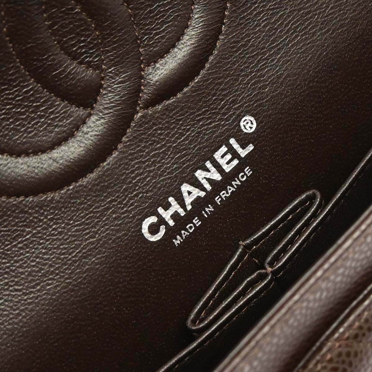 Chanel 2005-2006 Brown Caviar Skin Medium Classic Double Flap Shoulder Bag