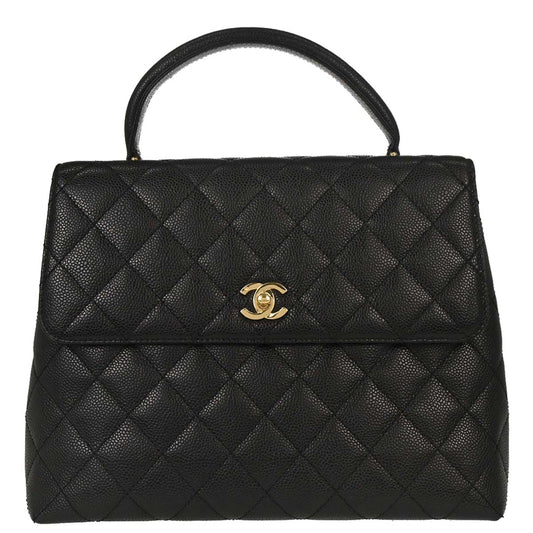 Chanel Black Caviar Skin Kelly Handbag