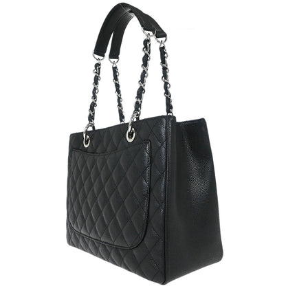 Chanel 2009-2010 Black Caviar Skin Grand Shopping Tote GST Chain Handbag