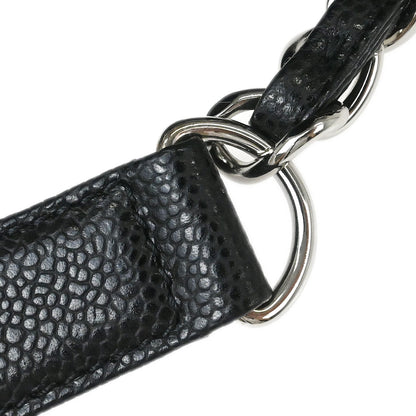 Chanel 2009-2010 Black Caviar Skin Grand Shopping Tote GST Chain Handbag