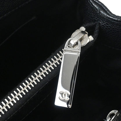 Chanel 2009-2010 Black Caviar Skin Grand Shopping Tote GST Chain Handbag