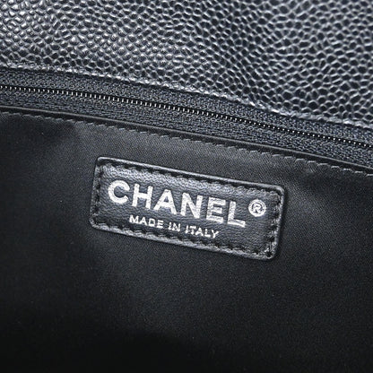 Chanel 2009-2010 Black Caviar Skin Grand Shopping Tote GST Chain Handbag