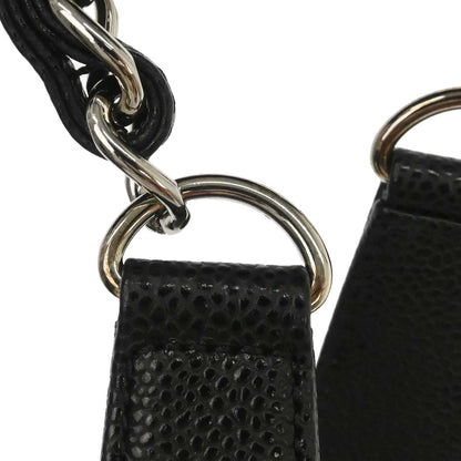 Chanel 2014 Black Caviar Skin Grand Shopping Tote GST Chain Handbag