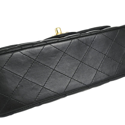 Chanel Black Lambskin Small Classic Double Flap Shoulder Bag