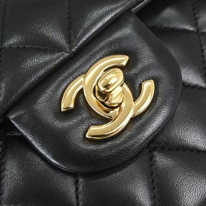 Chanel Black Lambskin Small Classic Double Flap Shoulder Bag