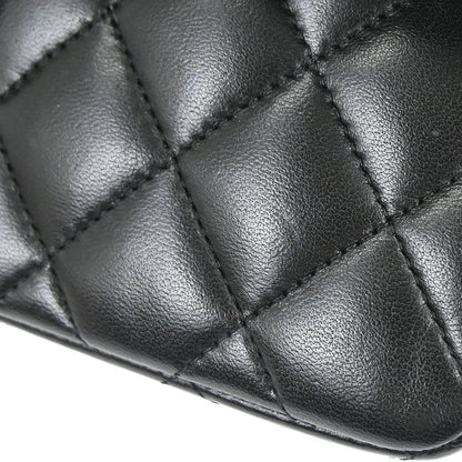 Chanel Black Lambskin Small Classic Double Flap Shoulder Bag