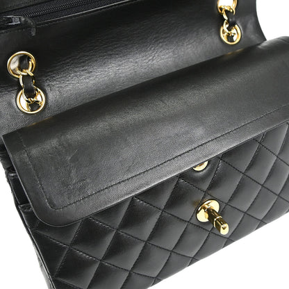 Chanel Black Lambskin Small Classic Double Flap Shoulder Bag