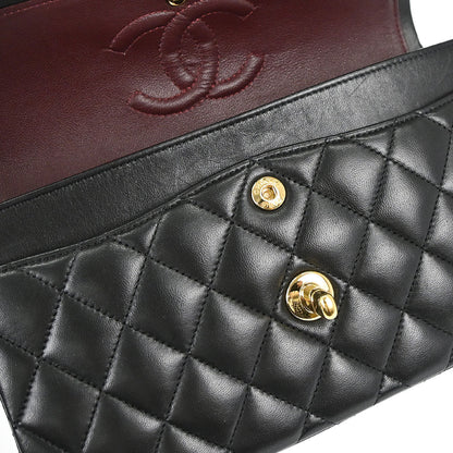 Chanel Black Lambskin Small Classic Double Flap Shoulder Bag