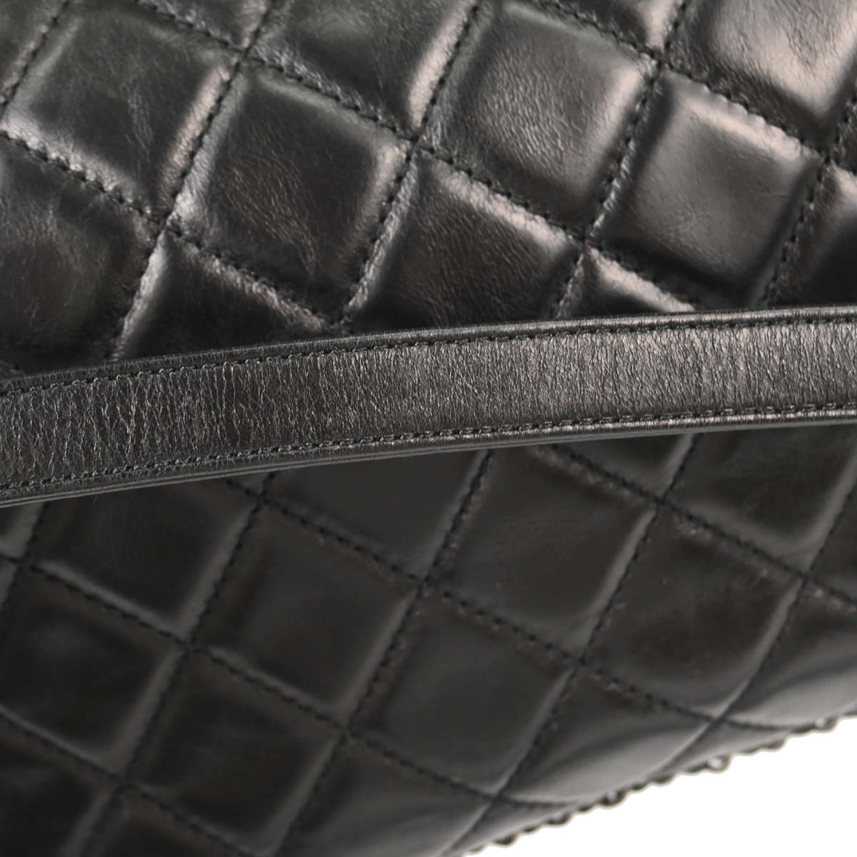 Chanel Black Calfskin Accordion Flap Shoulder Bag