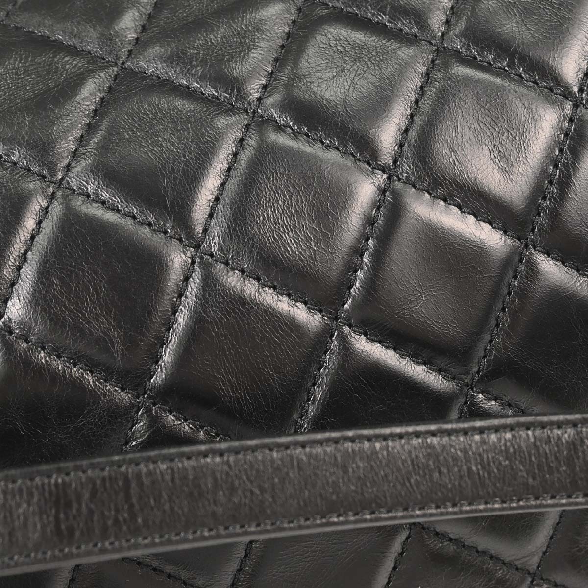 Chanel Black Calfskin Accordion Flap Shoulder Bag