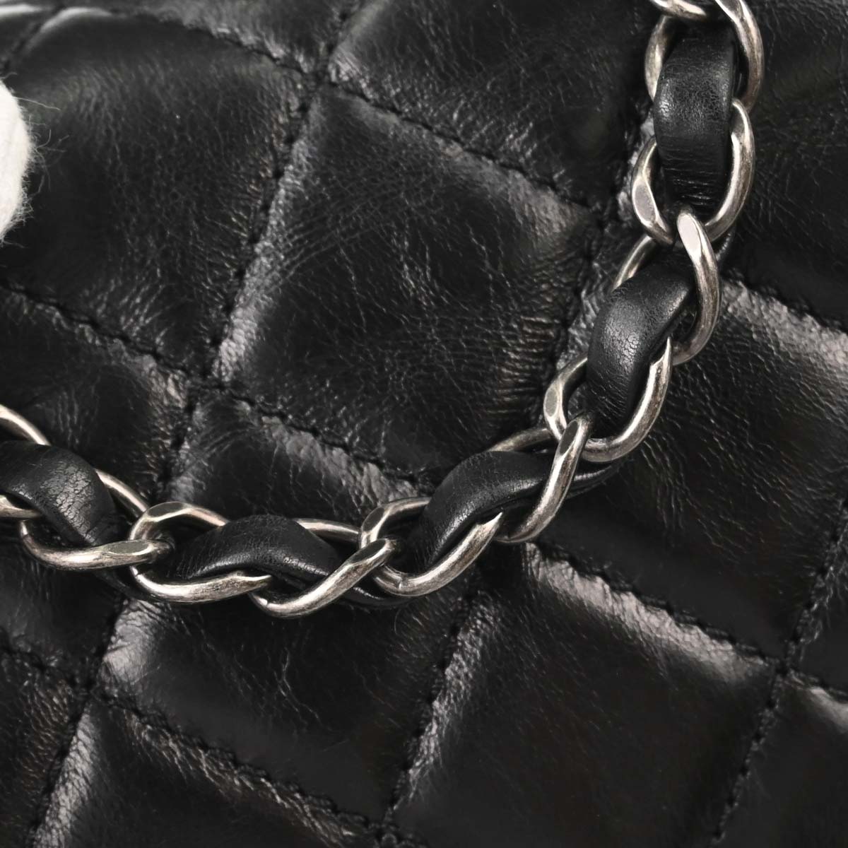 Chanel Black Calfskin Accordion Flap Shoulder Bag
