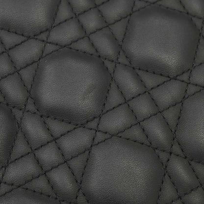 Christian Dior Black Lambskin Mini Lady Dior 2way Shoulder Handbag