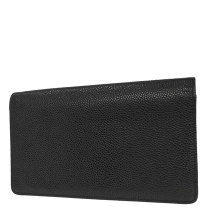 Chanel 2012 Black Caviar Skin Bifold Wallet