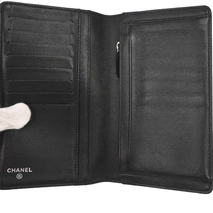 Chanel 2012 Black Caviar Skin Bifold Wallet