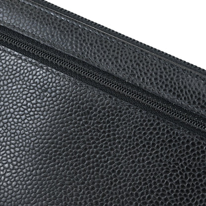 Chanel 2003-2004 Black Caviar Skin Zip Around Wallet