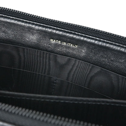 Chanel 2003-2004 Black Caviar Skin Zip Around Wallet