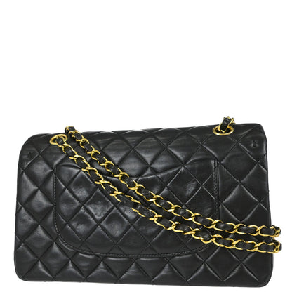 Chanel 1994-1996 Black Lambskin Medium Classic Double Flap Shoulder Bag