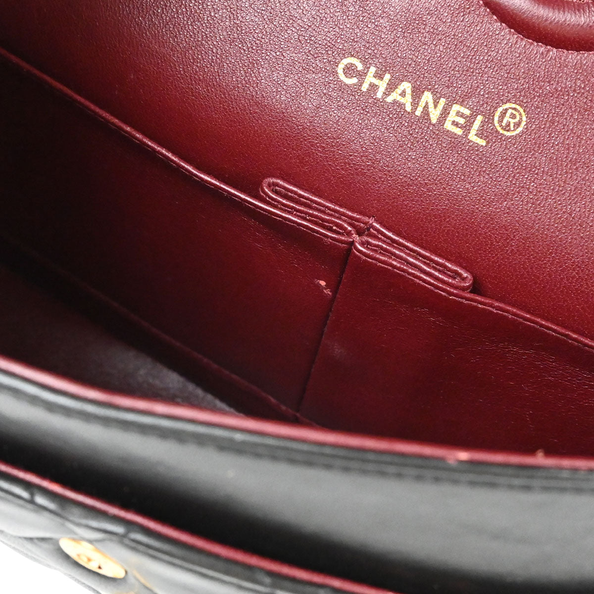 Chanel 1994-1996 Black Lambskin Medium Classic Double Flap Shoulder Bag