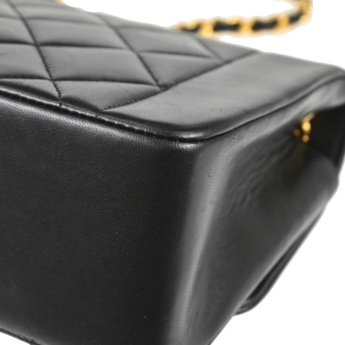 Chanel 1991-1994 Black Lambskin Small Diana Shoulder Bag