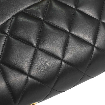 Chanel 1991-1994 Black Lambskin Small Diana Shoulder Bag