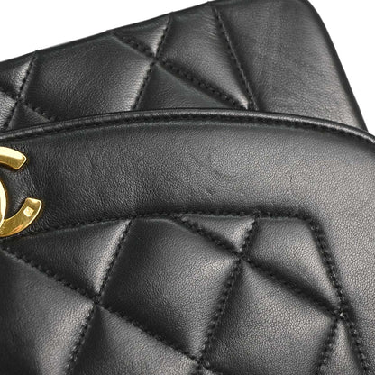 Chanel 1991-1994 Black Lambskin Small Diana Shoulder Bag