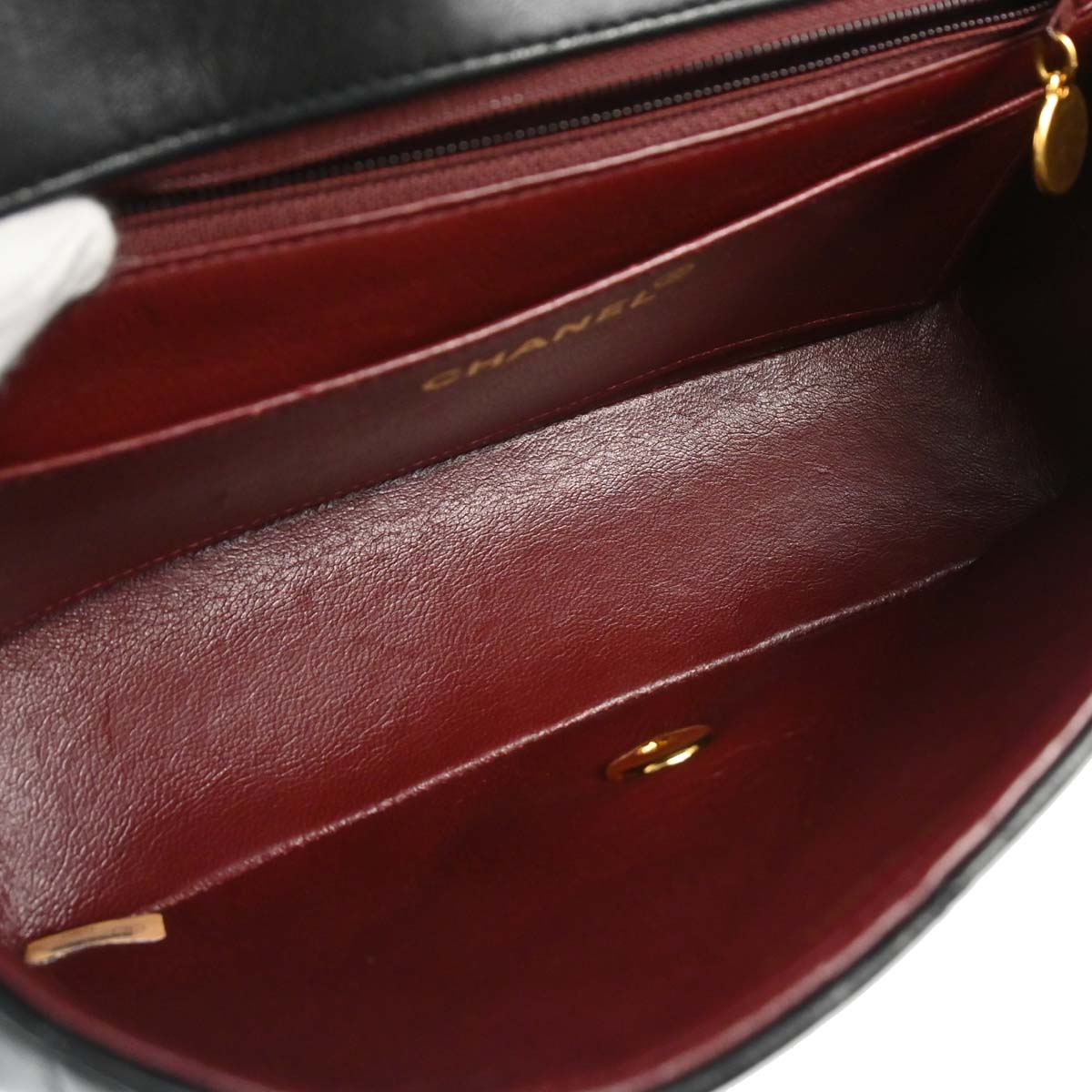 Chanel 1991-1994 Black Lambskin Small Diana Shoulder Bag