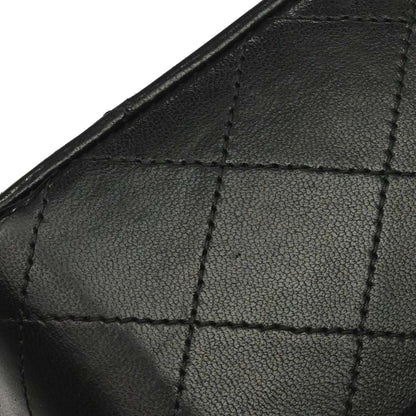 Chanel 1989-1991 Black Lambskin Classic Square Flap Shoulder Bag 20