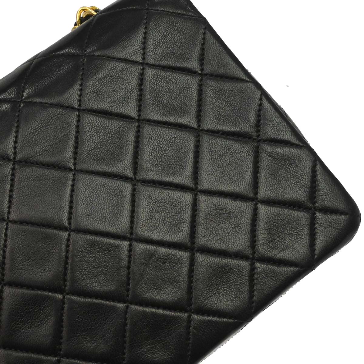 Chanel 1989-1991 Black Lambskin Classic Square Flap Shoulder Bag 20